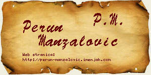 Perun Manzalović vizit kartica